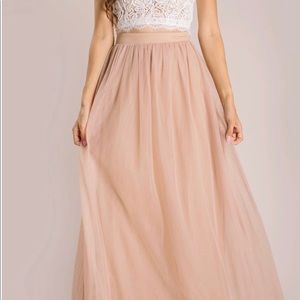 Morning Lavender Long Dusty Rose Tulle Skirt NWOT